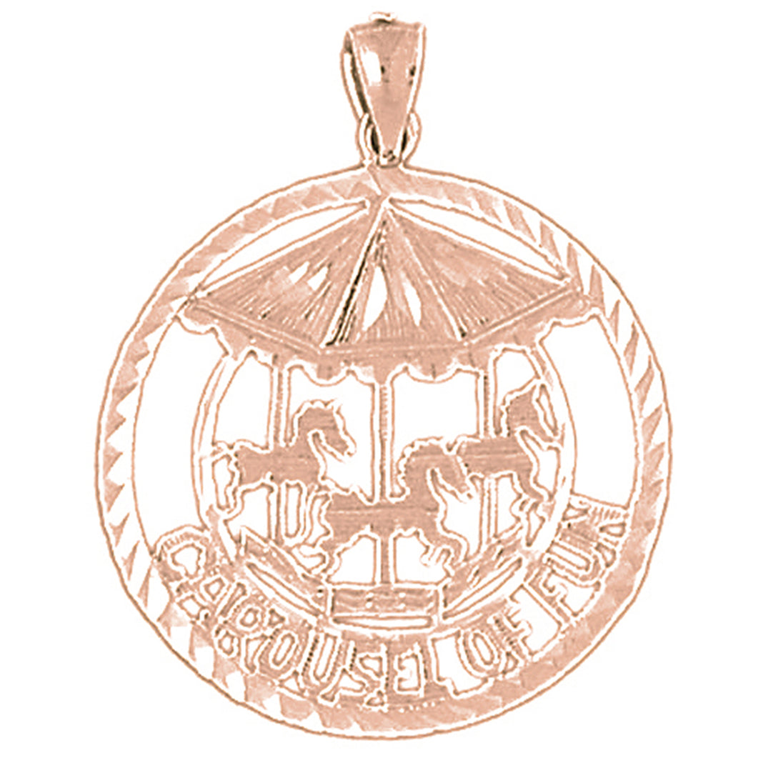 10K, 14K or 18K Gold Carousel Of Fun Pendant