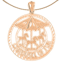 10K, 14K or 18K Gold Carousel Of Fun Pendant