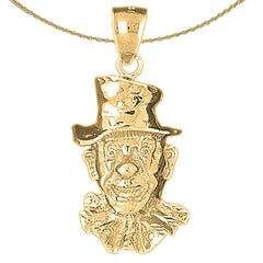 10K, 14K or 18K Gold Clown Pendant