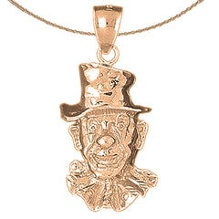 10K, 14K or 18K Gold Clown Pendant