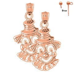 14K or 18K Gold Clown Earrings