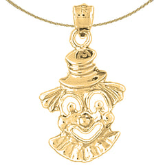 10K, 14K or 18K Gold Clown Pendant