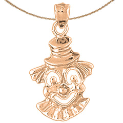 10K, 14K or 18K Gold Clown Pendant