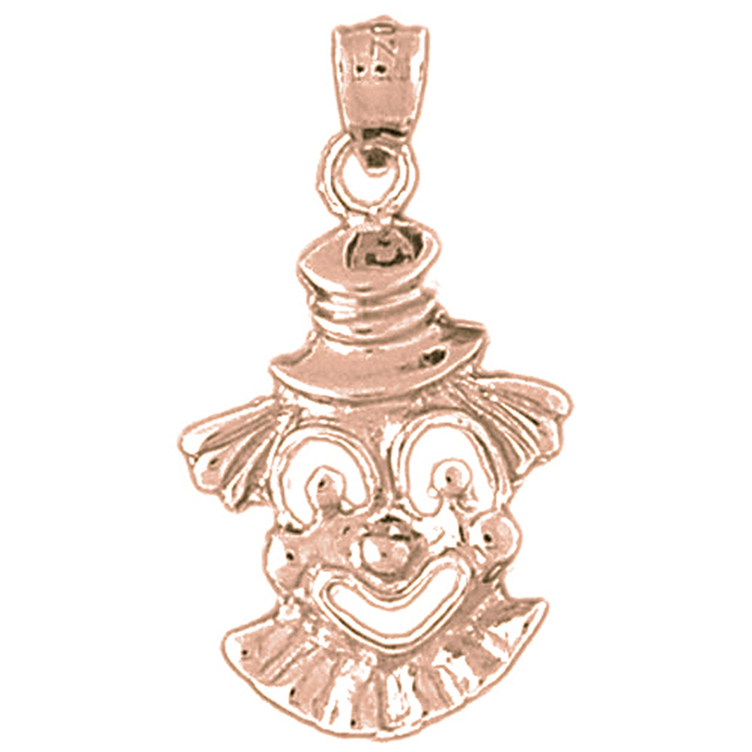 10K, 14K or 18K Gold Clown Pendant
