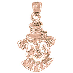 10K, 14K or 18K Gold Clown Pendant