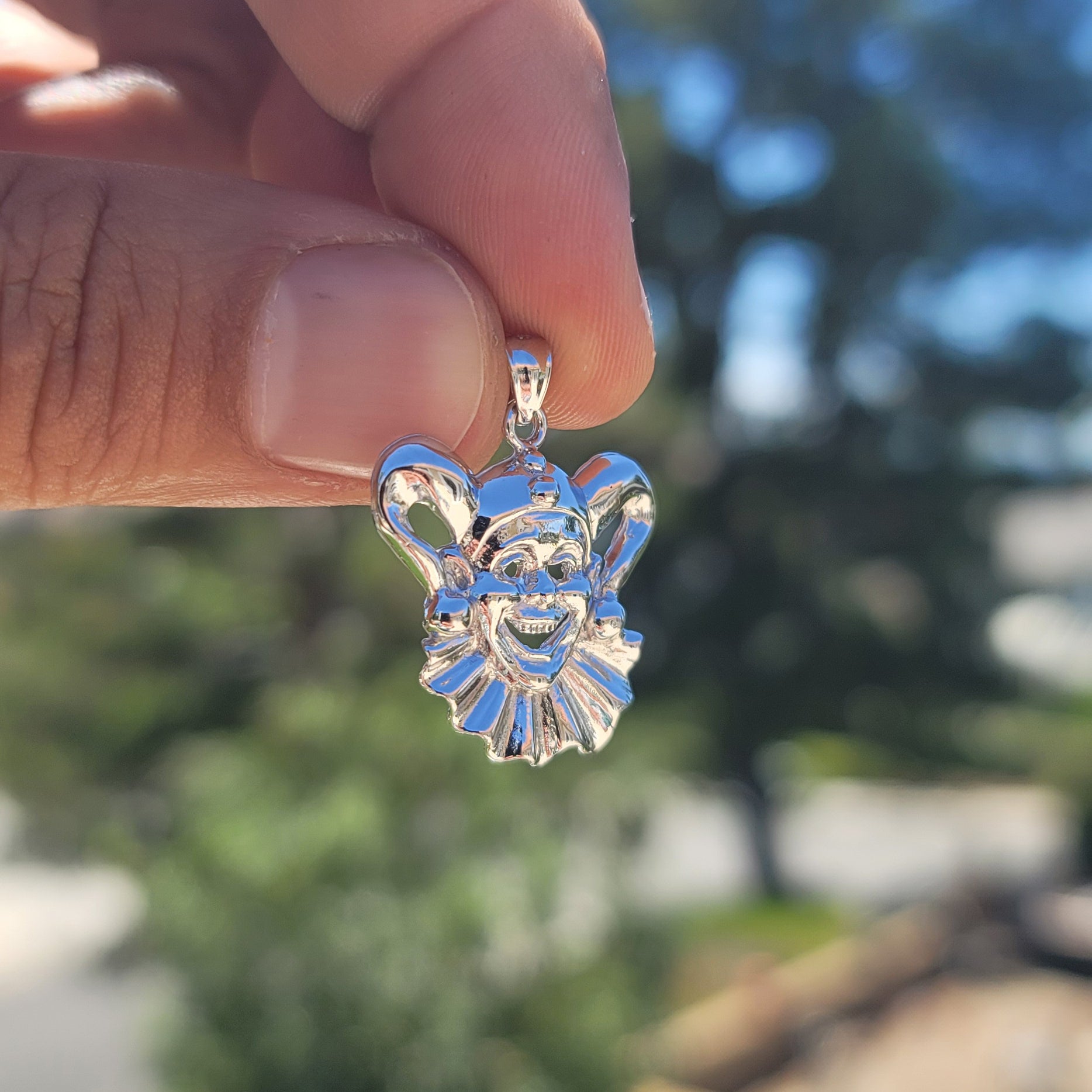 10K, 14K or 18K Gold Clown, Jester Pendant