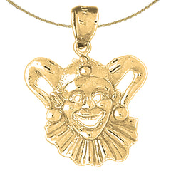 10K, 14K or 18K Gold Clown, Jester Pendant