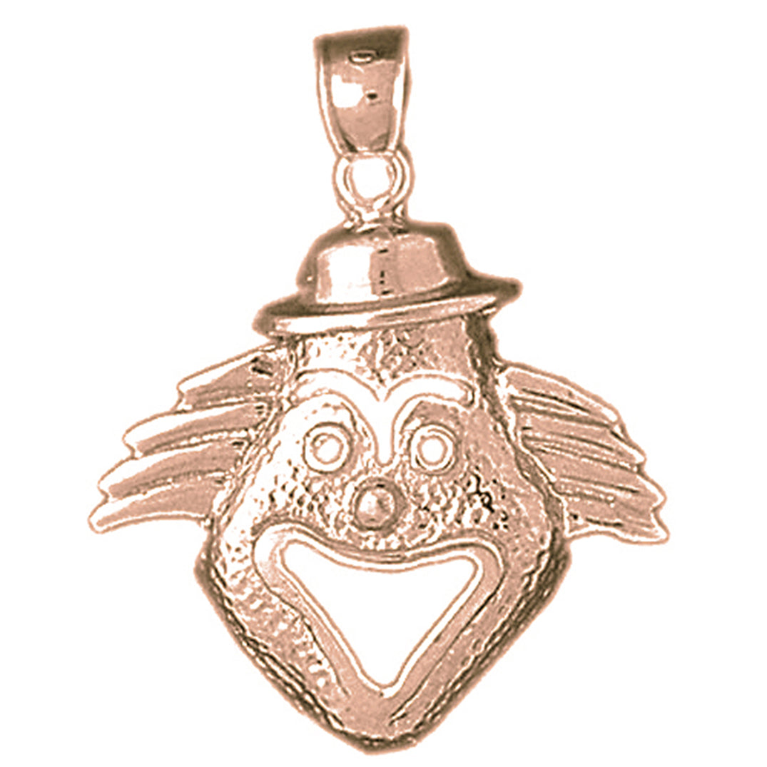 10K, 14K or 18K Gold Clown Pendant
