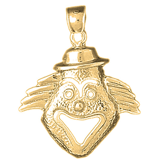 10K, 14K or 18K Gold Clown Pendant