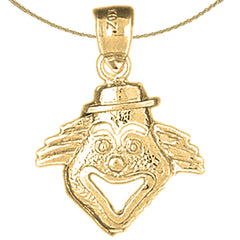 14K or 18K Gold Clown Pendant