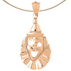 10K, 14K or 18K Gold Clown Pendant