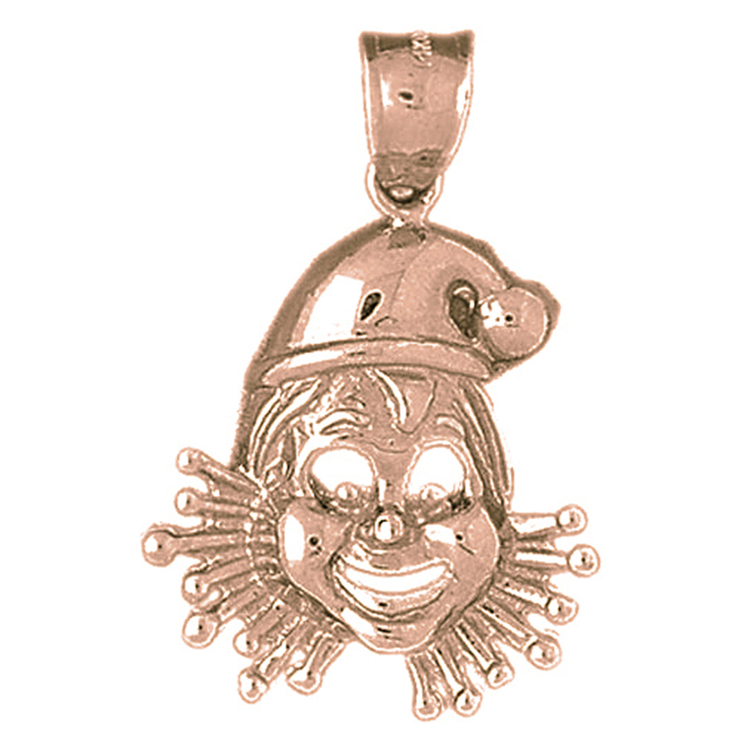 10K, 14K or 18K Gold Clown Pendant