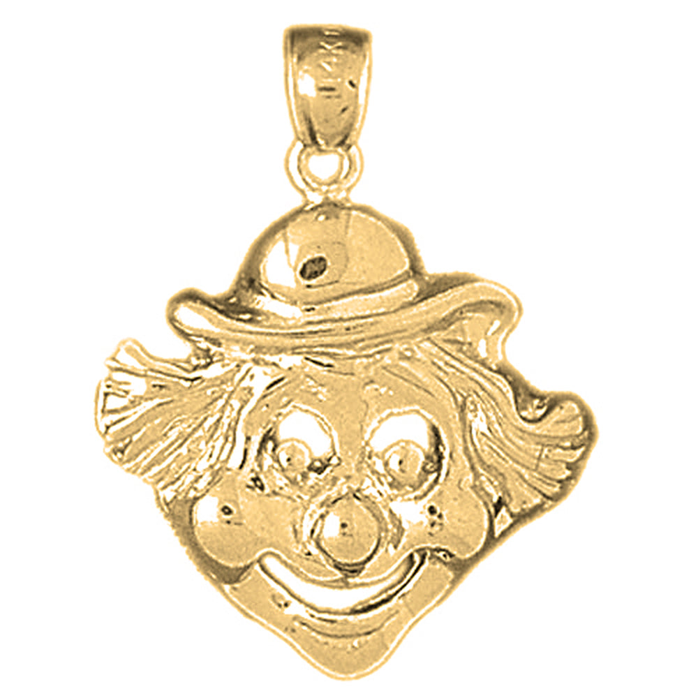10K, 14K or 18K Gold Clown Pendant