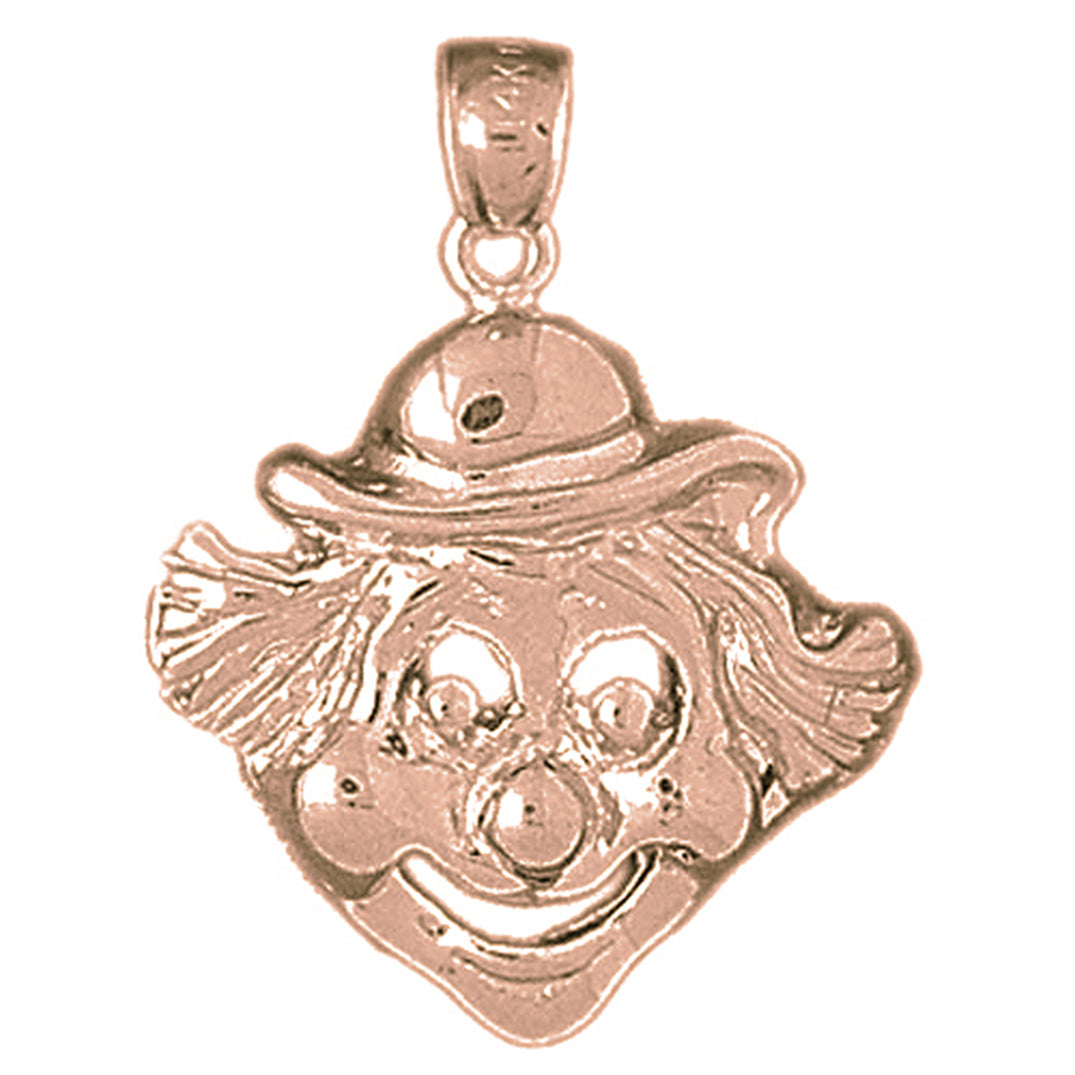 10K, 14K or 18K Gold Clown Pendant