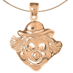 10K, 14K or 18K Gold Clown Pendant