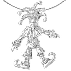 10K, 14K or 18K Gold Clown, Jester Pendant