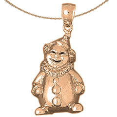 10K, 14K or 18K Gold Clown Pendant