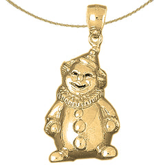 10K, 14K or 18K Gold Clown Pendant