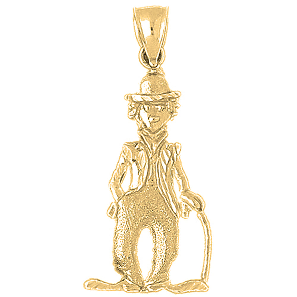 10K, 14K or 18K Gold Clown Pendant