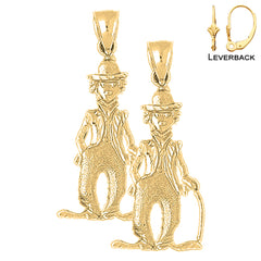 14K or 18K Gold Clown Earrings