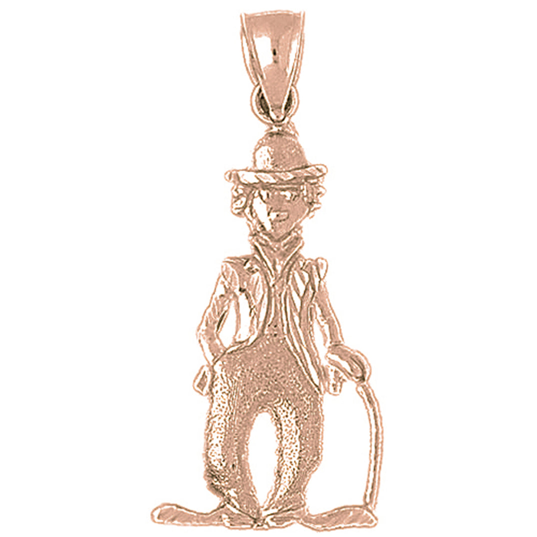 10K, 14K or 18K Gold Clown Pendant