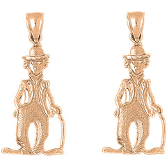 14K or 18K Gold 41mm Clown Earrings