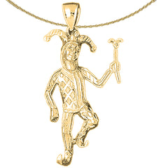 10K, 14K or 18K Gold Clown, Jester Pendant
