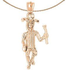 Clown-Anhänger aus 10 Karat, 14 Karat oder 18 Karat Gold