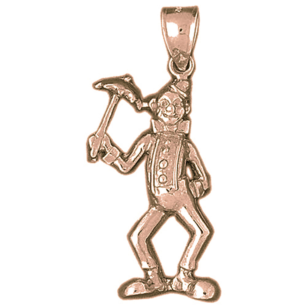 10K, 14K or 18K Gold Clown Pendant