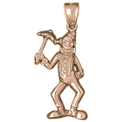 10K, 14K or 18K Gold Clown Pendant
