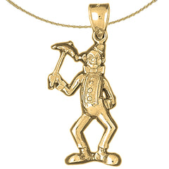 10K, 14K or 18K Gold Clown Pendant