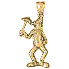 10K, 14K or 18K Gold Clown Pendant