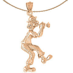 10K, 14K or 18K Gold Clown Pendant