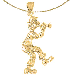 10K, 14K or 18K Gold Clown Pendant