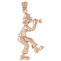 10K, 14K or 18K Gold Clown Pendant