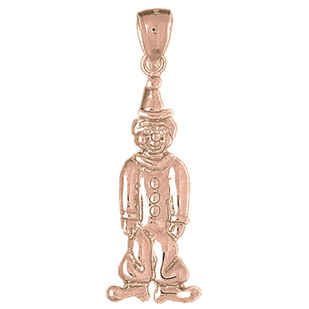 10K, 14K or 18K Gold Clown Pendant