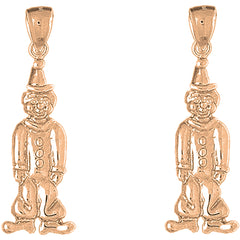 14K or 18K Gold 44mm Clown Earrings
