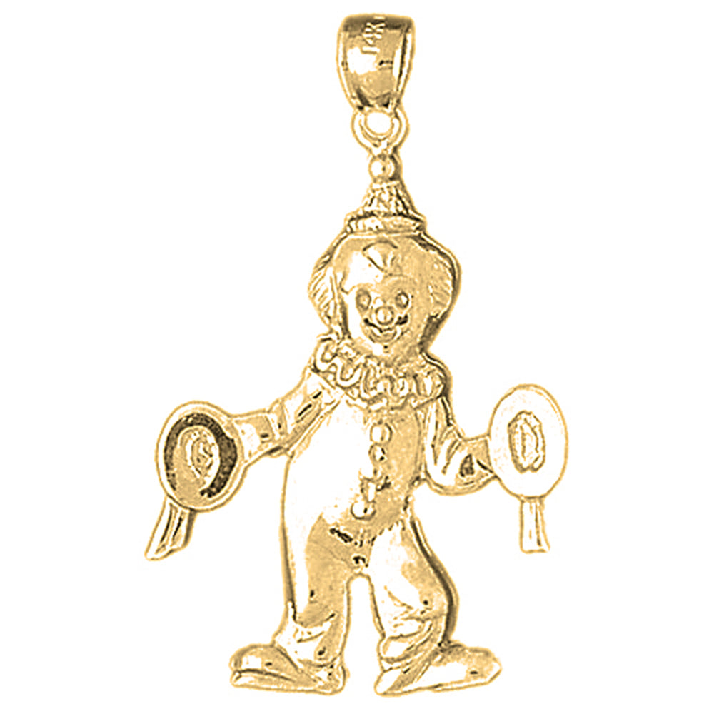 10K, 14K or 18K Gold Clown Pendant