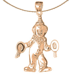 10K, 14K or 18K Gold Clown Pendant