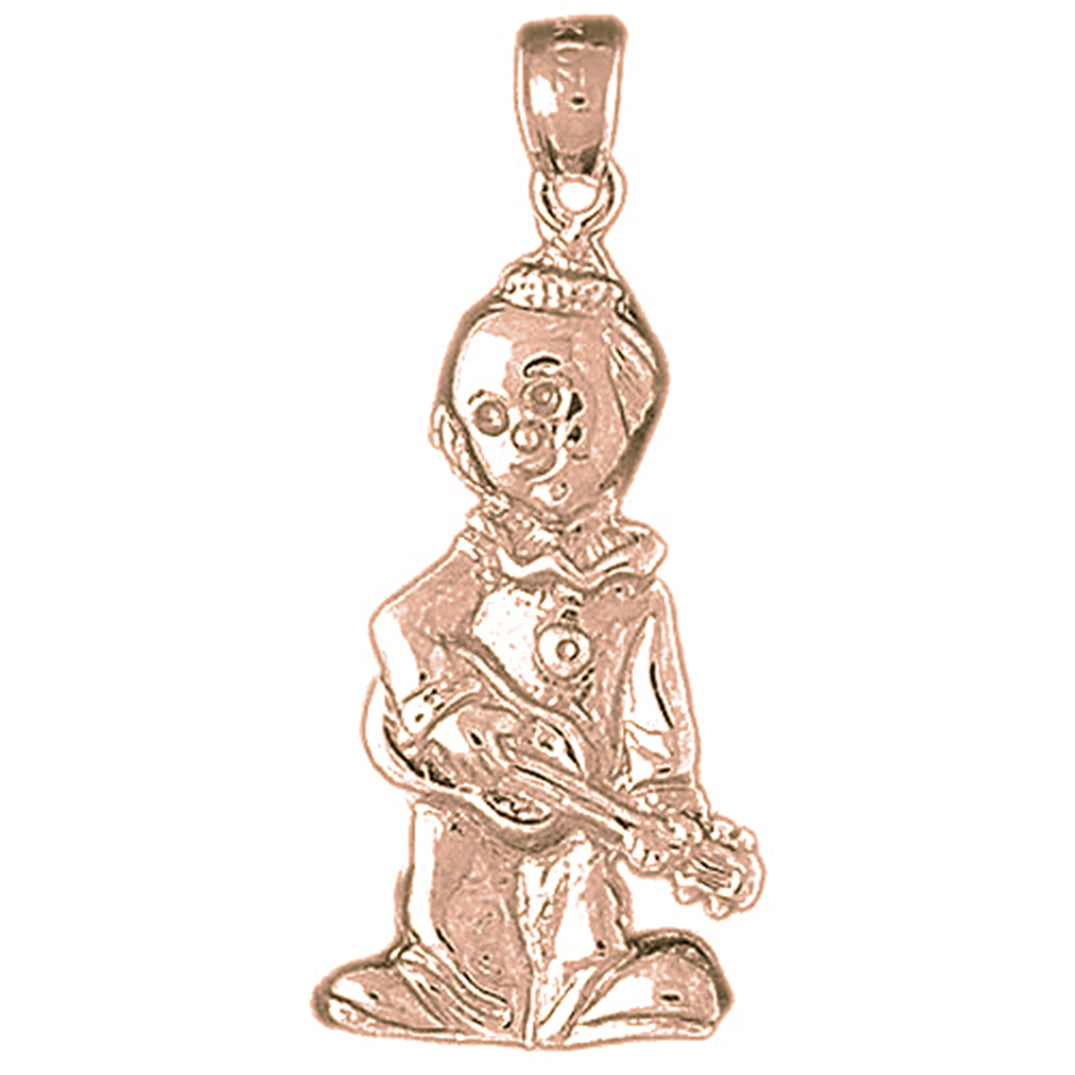 10K, 14K or 18K Gold Clown Pendant