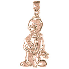 10K, 14K or 18K Gold Clown Pendant