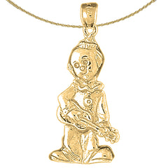 10K, 14K or 18K Gold Clown Pendant