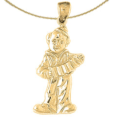 10K, 14K or 18K Gold Clown Pendant