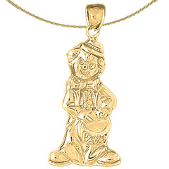 10K, 14K or 18K Gold Clown Pendant
