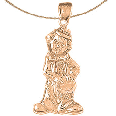 10K, 14K or 18K Gold Clown Pendant