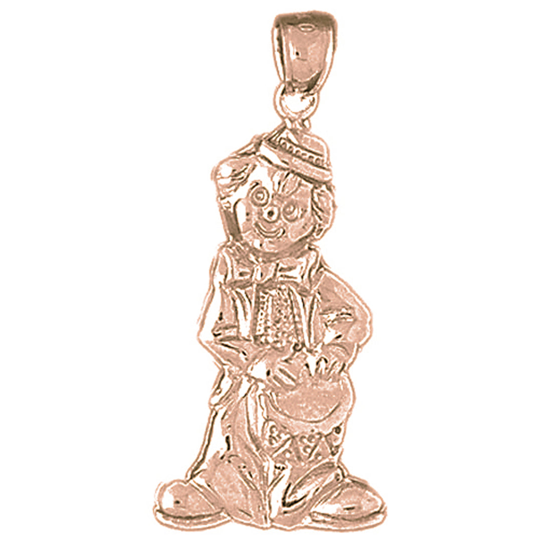 10K, 14K or 18K Gold Clown Pendant