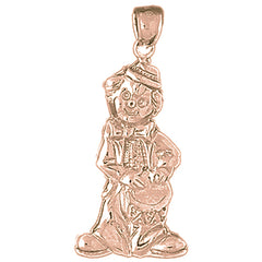 10K, 14K or 18K Gold Clown Pendant