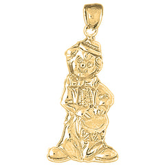 10K, 14K or 18K Gold Clown Pendant