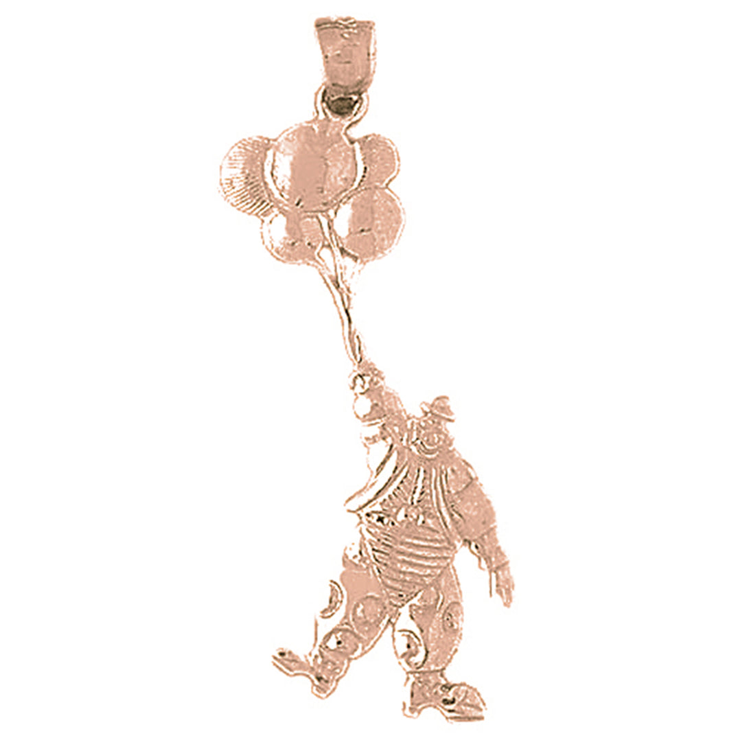 10K, 14K or 18K Gold Clown Pendant