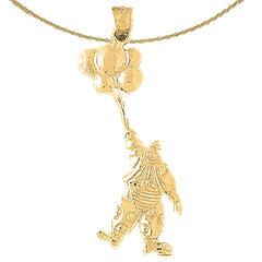 10K, 14K or 18K Gold Clown Pendant